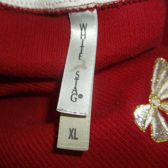 Vintage WHITE STAG embroidered Christmas Sweat Shirt STOCKINGS Women's Size XL - Picture 8 of 9